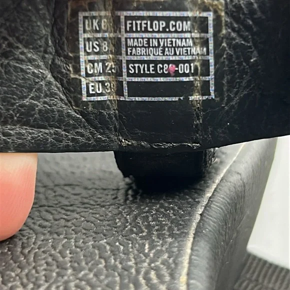 Womens Fit Flop Finos Glitzy Flip Flop Wedge Sandal Black 8 - Picture 7 of 7